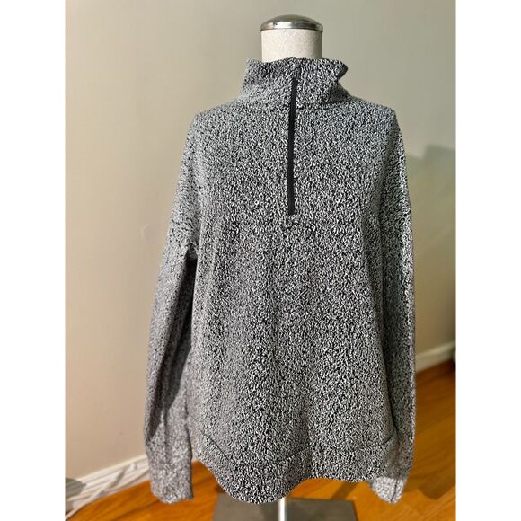 Avia Jackets & Blazers - Avia Women's Fleece Lined 1/4 Zip Pullover Black White Speckled Size M